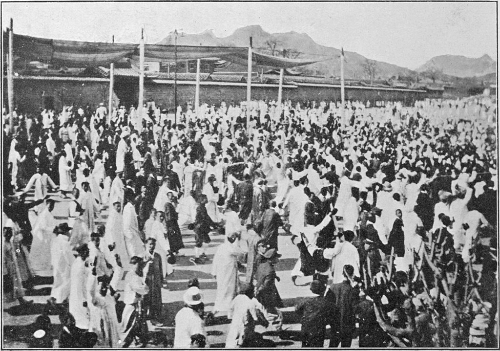 Manifestation pacifique à Séoul en mars 1919 en protestation de l'occupation de la Corée par le Japon.